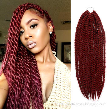 Jumbo Senegalese Twist Braid Hair Extension Havana Crochet Hair Mambo Faux Locs Twist Braiding Crochet Braids Hair Extensions